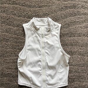SHEIN White Zip-Up Cropped Tank Top